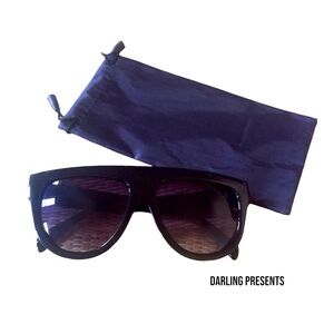 Flat Top Oversized Square Frame Sunglasses Women Color Black